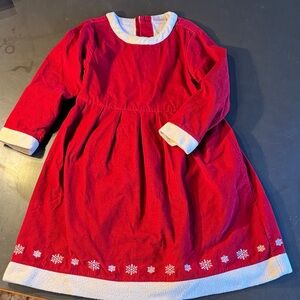 Hanna Andersson Snowflake Holiday/Christmas Dress, Corduroy